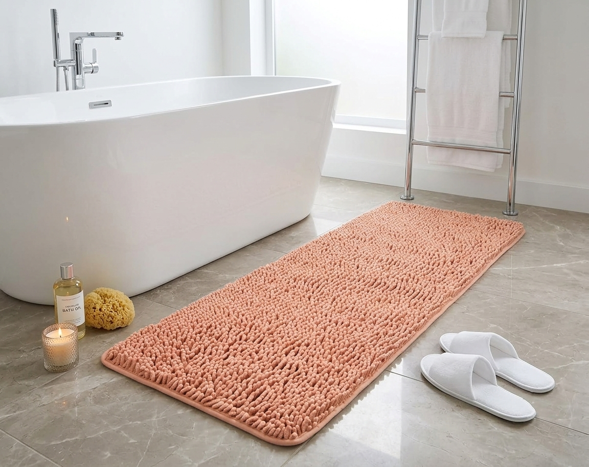 Casahebra Tapete de Baño Alargado de Microfibra Shag