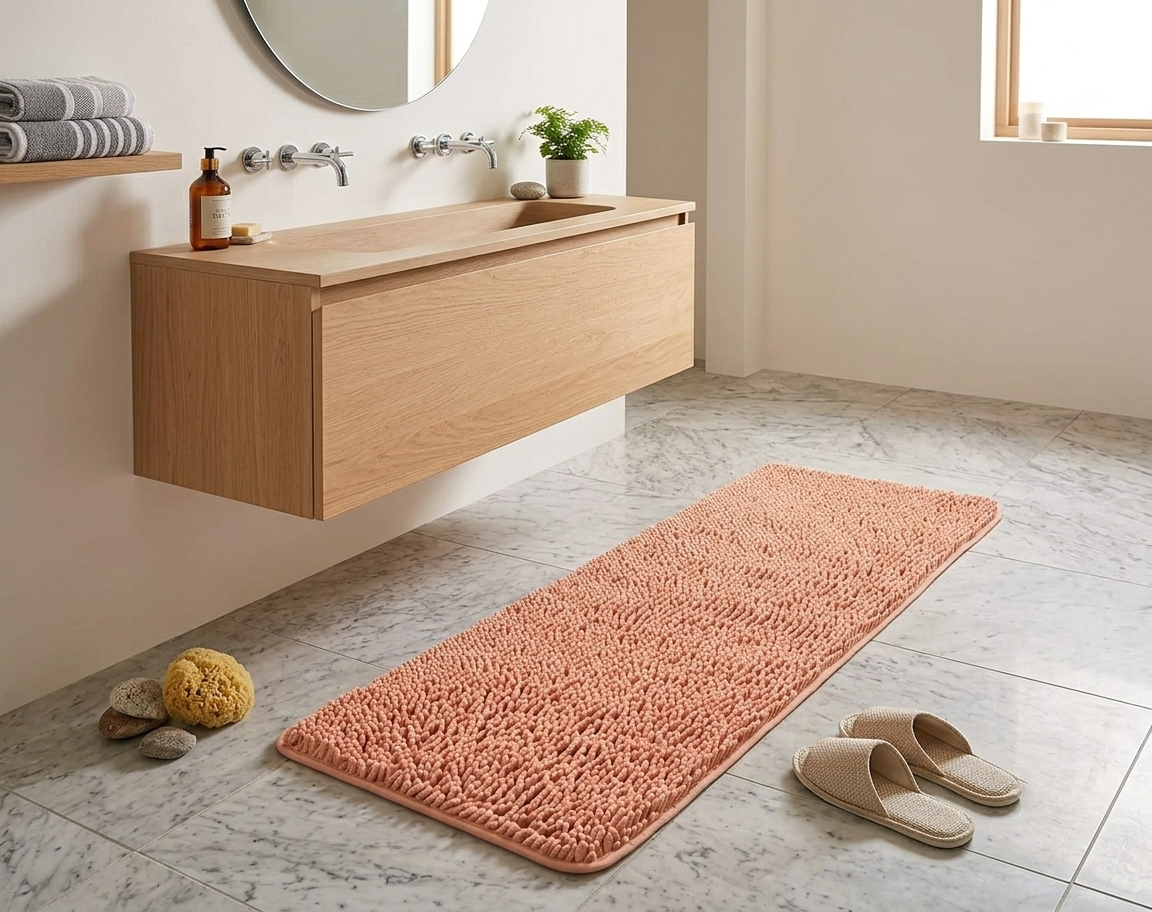 Casahebra Tapete de Baño Alargado de Microfibra Shag
